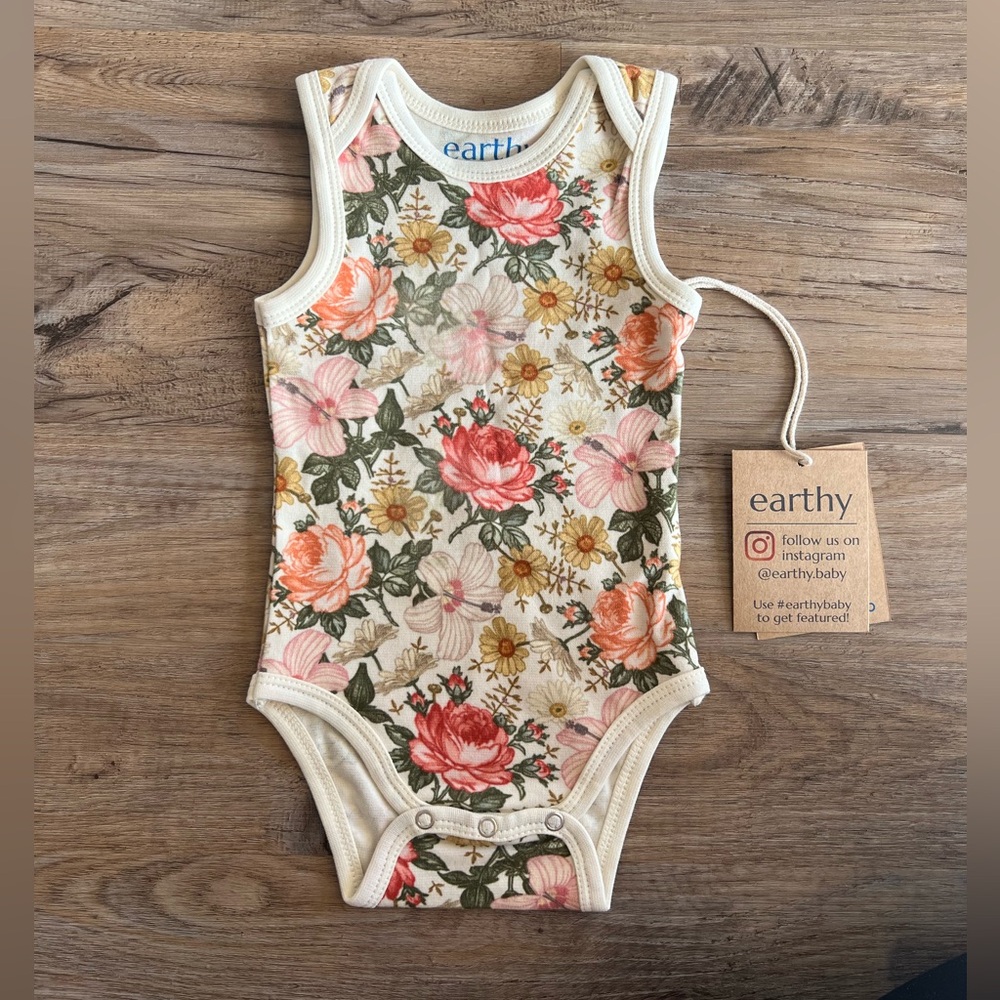 Beautiful Floral Sleeveless Onesie NWT